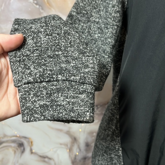 Fabletics Long Sleeve Sweatshirt Multi Texture Tie Front Black & Gray SZ M - Picture 4 of 12